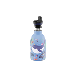 24Bottles Kids Bottle Pipetli Paslanmaz Çelik Termos 330 ml, Ocean Friends