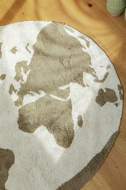 Lorena Canals Çocuk Odası Halısı, World Map Rugcycled