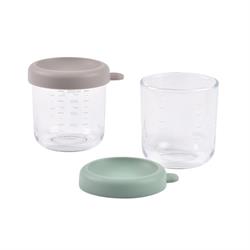 Bebek cam mama kavanozu 2li set, 250 ml Sage green / 250 ml Gazelle