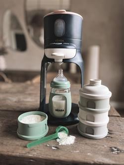 4 Katmanlı süt tozu kutusu ve atıştırmalık kabı (Cotton White/Sage Green)