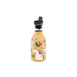 24Bottles Kids Bottle Pipetli Paslanmaz Çelik Termos 330 ml, Farm Friends