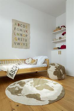 Lorena Canals Çocuk Odası Puf, World Map Rugcycled