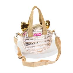 Kedi Kulaklı Puffer Omuz Çantası, Dore