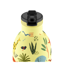 24Bottles Kids Bottle Pipetli Paslanmaz Çelik Termos 330 ml, Jungle Friends
