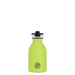 24Bottles Kids Bottle Paslanmaz Çelik Çocuk Su Matarası 250 ml, Reactive Sarı/Yeşil
