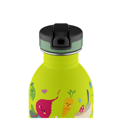 24Bottles Kids Bottle Pipetli Paslanmaz Çelik Çocuk Su Matarası 250 ml, Veggie Friends