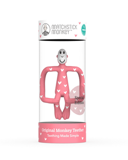 Matchstick Monkey Silikon Diş Kaşıyıcı, Heart Monkey