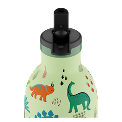 24Bottles Kids Bottle Pipetli Paslanmaz Çelik Termos 330 ml, Jurassic Friends