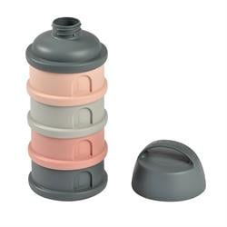 4 Katmanlı süt tozu kutusu ve atıştırmalık kabı (Mineral Grey/ Pink)