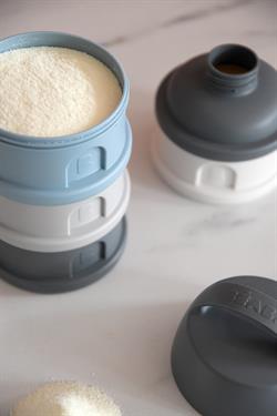 4 Katmanlı süt tozu kutusu ve atıştırmalık kabı (Mineral Grey/ Blue)