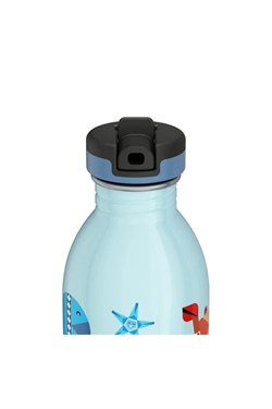 24Bottles Kids Bottle Pipetli Paslanmaz Çelik Çocuk Su Matarası 500 ml, Sea Friends