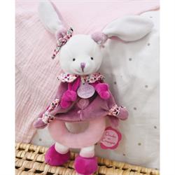 Doudou Oyuncak, Hediye Kutulu Çıngıraklı Pembe Tavşan 19 cm