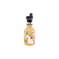 24Bottles Kids Bottle Pipetli Paslanmaz Çelik Çocuk Su Matarası 250 ml, Farm Friends