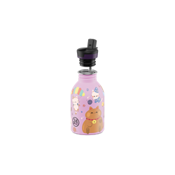 24Bottles Kids Bottle Pipetli Paslanmaz Çelik Çocuk Su Matarası 250 ml, Meow Friends