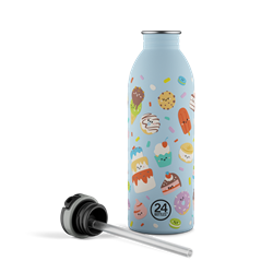 24Bottles Kids Bottle Pipetli Paslanmaz Çelik Çocuk Su Matarası 500 ml, Sweet Friends