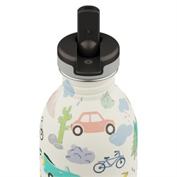 24Bottles Kids Bottle Pipetli Paslanmaz Çelik Çocuk Su Matarası 250 ml, Adventure Friends