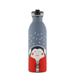 24Bottles Kids Bottle Paslanmaz Çelik Çocuk Su Matarası 500 ml, Happy Penguin