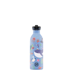 24Bottles Kids Bottle Pipetli Paslanmaz Çelik Çocuk Su Matarası 500 ml, Ocean Friends