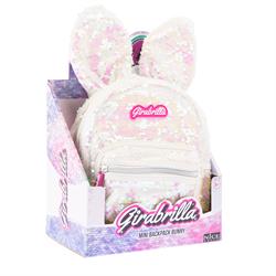 Payetli Sırt Çantası Tavşan, Beyaz