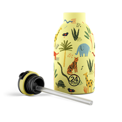 24Bottles Kids Bottle Pipetli Paslanmaz Çelik Termos 330 ml, Jungle Friends