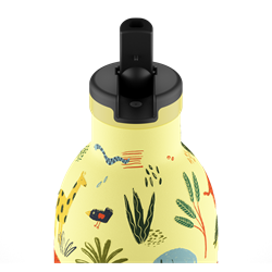 24Bottles Kids Bottle Pipetli Paslanmaz Çelik Termos 330 ml, Jungle Friends