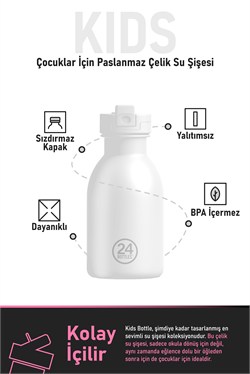 24Bottles Kids Bottle Pipetli Paslanmaz Çelik Termos 330 ml, Magic Friends