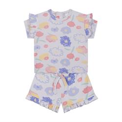 Suluboya Çiçek Şortlu Set