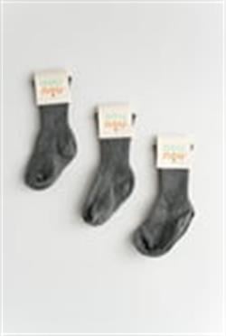 3lü Antrasit Bebek Çocuk Katlamalı Çorap