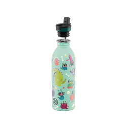 24Bottles Kids Bottle Pipetli Paslanmaz Çelik Çocuk Su Matarası 500 ml, Spooky Friends