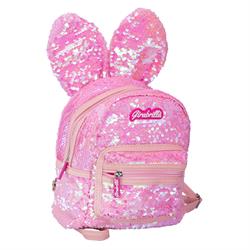 Payetli Sırt Çantası Tavşan, Açık Pembe