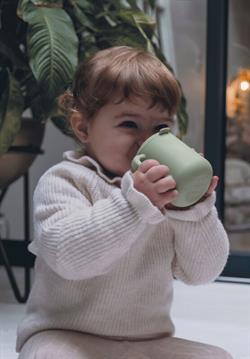 2 Kulplu Silikon Öğrenme Suluğu Sage Green