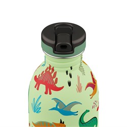 24Bottles Kids Bottle Pipetli Paslanmaz Çelik Çocuk Su Matarası 500 ml, Jurassic Friends