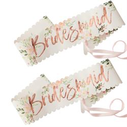 Çiçekli Bridesmaid Kuşakları - 2 Adet