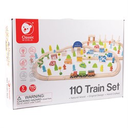 Classic World Ahşap 110 Parçalı Tren Seti