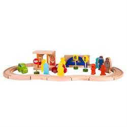 Classic World Ahşap 110 Parçalı Tren Seti