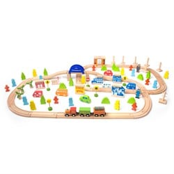 Classic World Ahşap 110 Parçalı Tren Seti