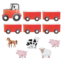 Ginger Ray - Treat Stand - Tractor and Trailer Treat Stand - Traktör ve Römork İkram Standı