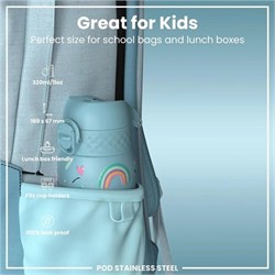 ION8 - Çocuk Su Termosu - Mavi Unicorn - 320 Ml - Sızdırmaz