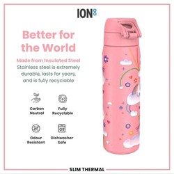 ION8 - İnce Su Termosu - Gökkuşağı Unicorn - 500 Ml - Sızdırmaz