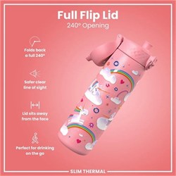 ION8 - İnce Su Termosu - Gökkuşağı Unicorn - 500 Ml - Sızdırmaz