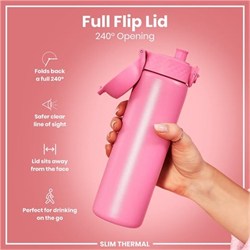 ION8 - İnce Su Termosu - Gül Pembesi - 500 Ml - Sızdırmaz