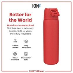 ION8 - İnce Su Termosu - Kırmızı - 500 Ml - Sızdırmaz