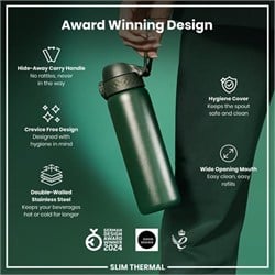 ION8 - İnce Su Termosu - Koyu Yeşil - 500 Ml - Sızdırmaz