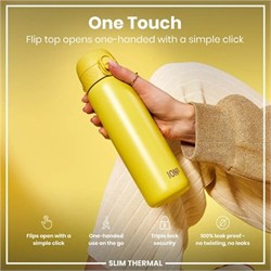ION8 - İnce Su Termosu - Sarı - 500 Ml - Sızdırmaz