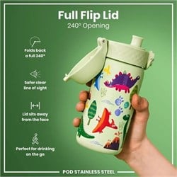 ION8 - Paslanmaz Çelik Çocuk Suluk - Dinozorlar - 400 Ml - Sızdırmaz