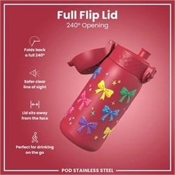 ION8 - Paslanmaz Çelik Çocuk Suluk - Fiyonklar - 400 Ml - Sızdırmaz