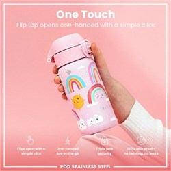 ION8 - Paslanmaz Çelik Çocuk Suluk - Gökkuşağı - 400 Ml - Sızdırmaz