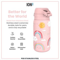 ION8 - Paslanmaz Çelik Çocuk Suluk - Gökkuşağı - 400 Ml - Sızdırmaz