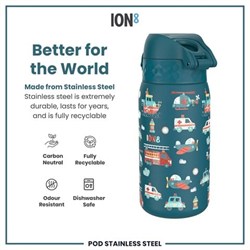 ION8 - Paslanmaz Çelik Çocuk Suluk - Kurtarma Aracı - 400 Ml - Sızdırmaz