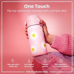 ION8 - Paslanmaz Çelik Çocuk Suluk - Papatyalar - 400 Ml - Sızdırmaz